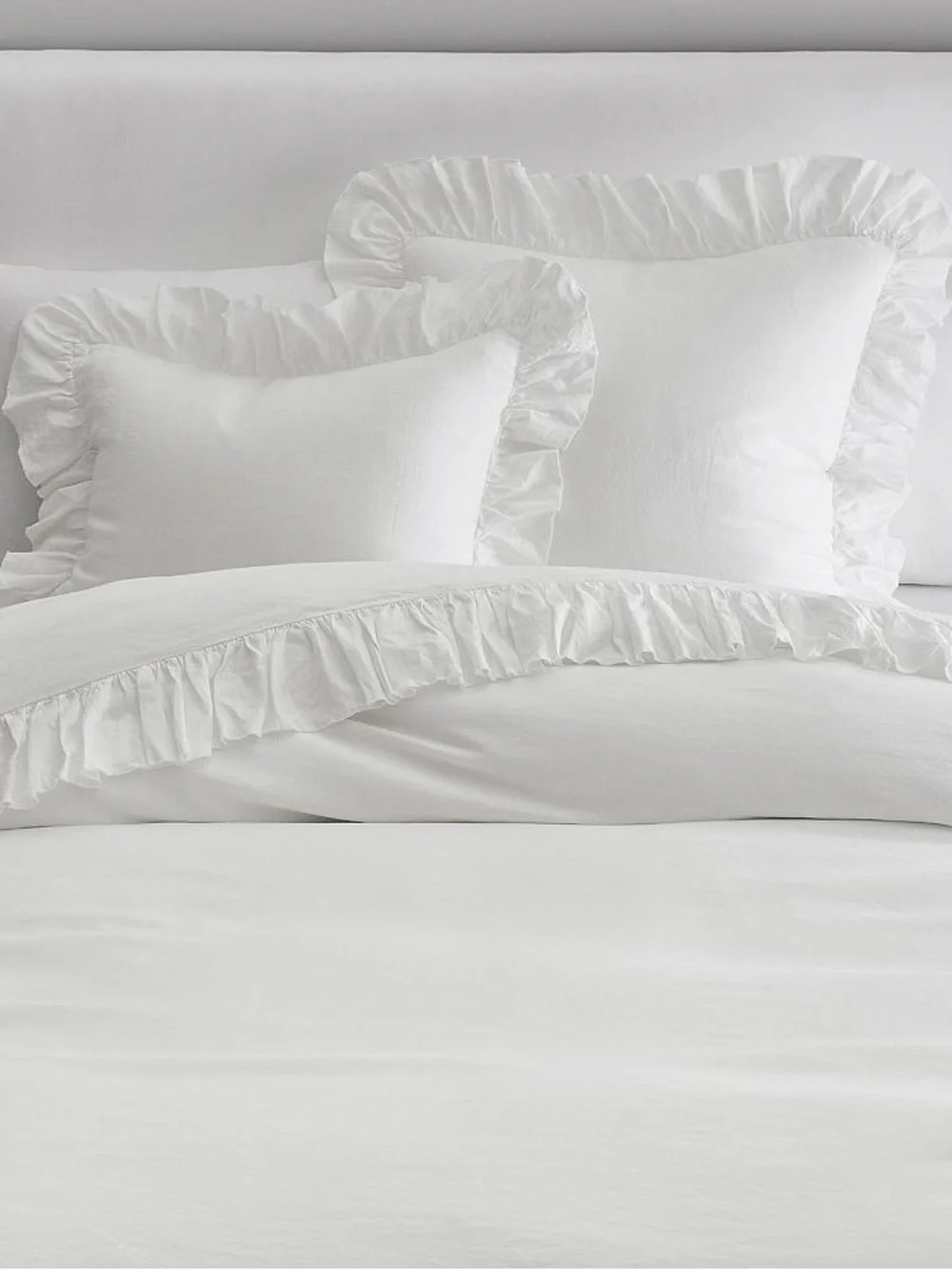 Pottery Barn White European Linen Pillow Cover with Subtle Texture